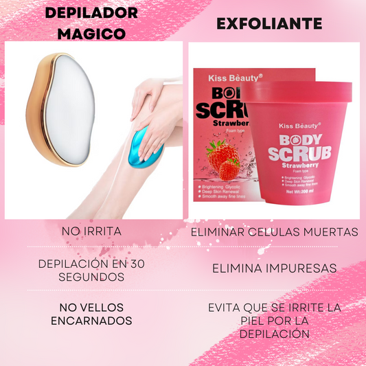 🚨DEPILADOR DE CRISTAL + EXFOLIANTE CORPORAL + OBSEQUIO🚨